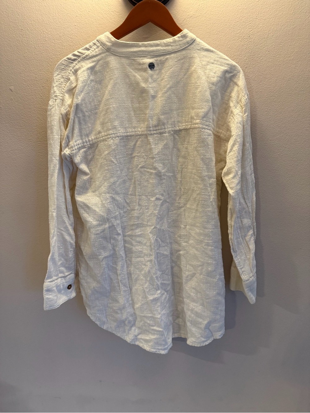 Rip Curl Women XS White Gauze V-Neck Tunic Long Sleeve Boho Beach Blouse Top - Picture 3 of 3